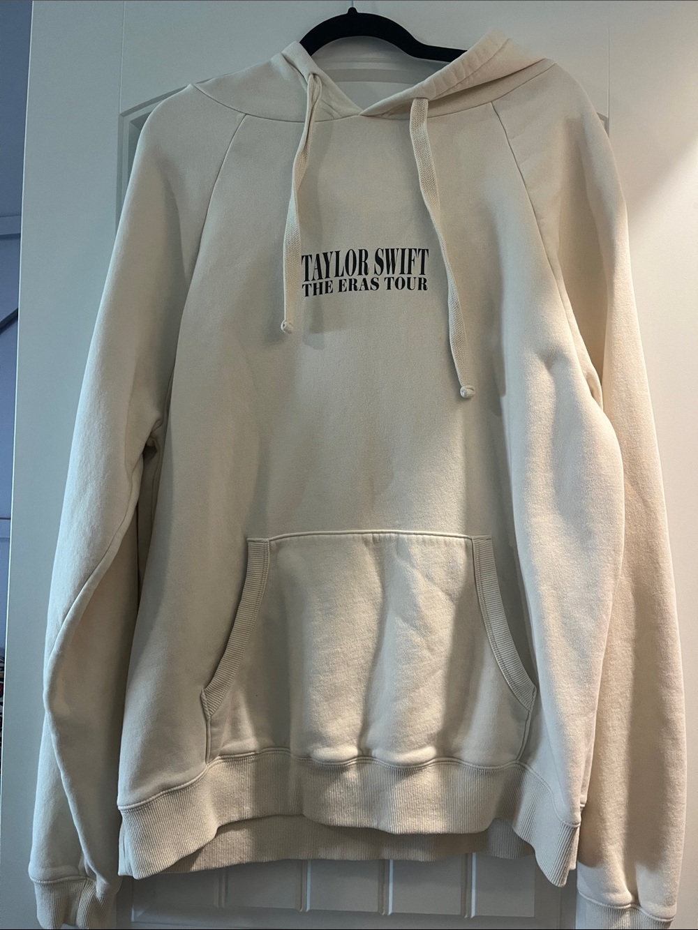 Taylor Swift Cream Hoodie with 'The Eras Tour' Chest Print